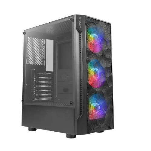 ANTEC NX260 CASE MIDI TOWER ATX MICRO-ATX ITX PANNELLO LATERALE IN VETRO TEMPERATO 3 VENTOLOE ARGB DA 120MM 1xUSB3.0 2xUSB2.0 HD-AUDIO COLORE GREY